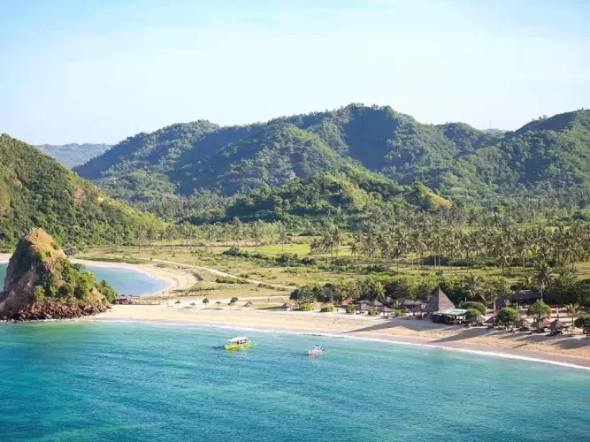 aerial photoshoot of lombok beach