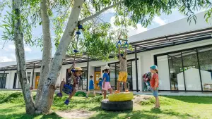 Children enjoying playtime together, fostering friendship and collaboration.