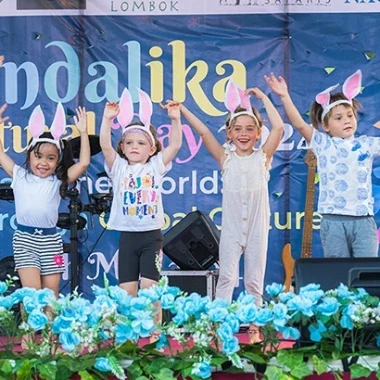 Mandalika students showcasing their talents during a performance.